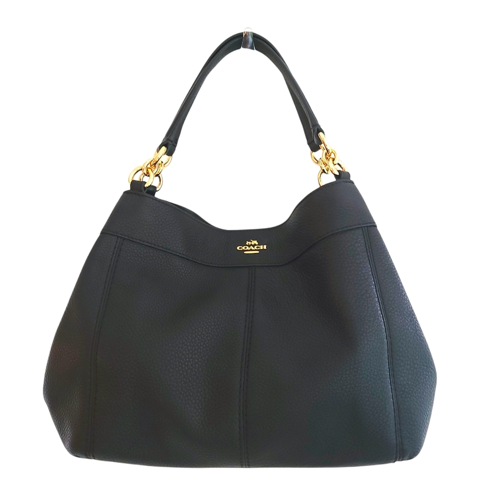 Coach Black Pebbled Small Lexu Leather Bag